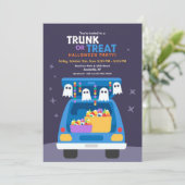 Halloween-Party aus Trunk oder Leckerei Einladung (Stehend Vorderseite)
