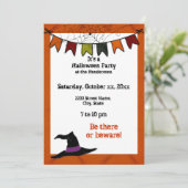 Halloween-Party Banner Einladung Orange (Stehend Vorderseite)