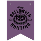 Halloween-Party-Banner - Schwarz und Lila Spooky Wimpelkette (Zweite Fahne)