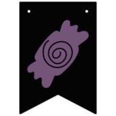 Halloween-Party-Banner - Schwarz und Lila Spooky Wimpelkette (Dritte Fahne)