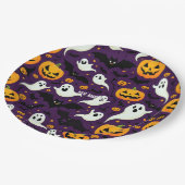 Halloween-Party Bats Pumpkin beängstigendes Muster Pappteller (Schrägansicht)