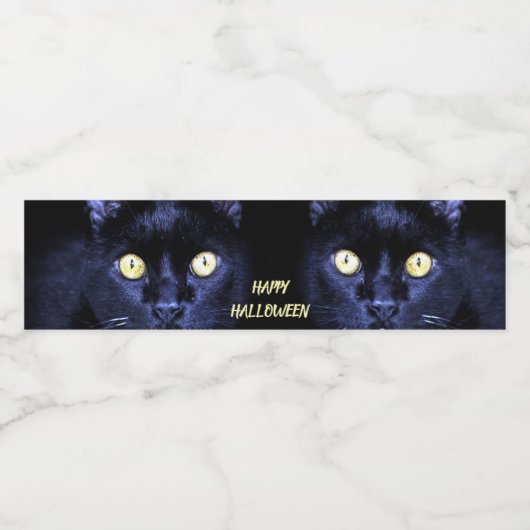 Halloween-Party Beängstigend Black Cat Horror Dunk Wasserflaschenetikett (Einzelnes Label)