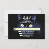 Halloween-Party Beängstigend Black Cat Horror Nigh RSVP Karte (Rückseite)