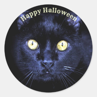 Halloween-Party Beängstigend Black Cat Horror Nigh Runder Aufkleber