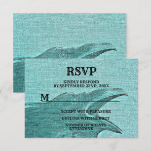 Halloween-Party Beängstigend Craw Aquamarin Spooky RSVP Karte