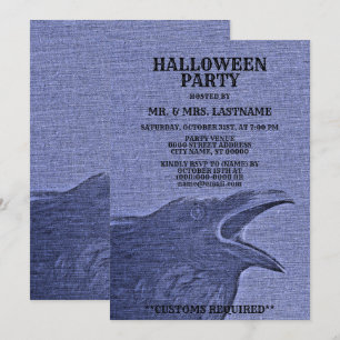 Halloween-Party Beängstigend Craw Blau Lila Spooky Einladung