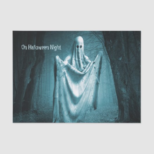 Halloween-Party Beängstigend Ghost Dark Blue Night Seidenpapier (Vorderseite)