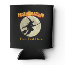 Halloween-Party Beängstigend Hexe auf Broom und Pu