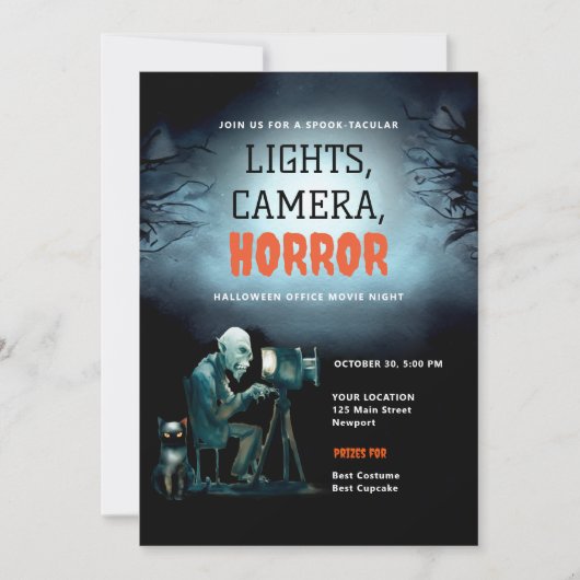 Halloween-Party Beängstigend Movie Night Ghoul Bla Einladung (Vorderseite)