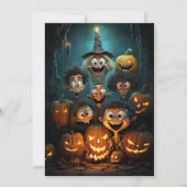 Halloween-Party Beängstigende Pumpkins lächelnde K Einladung (Vorderseite)