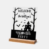 Halloween-Party Benutzerdefinierter Familienname B Acrylschild (Winkel)