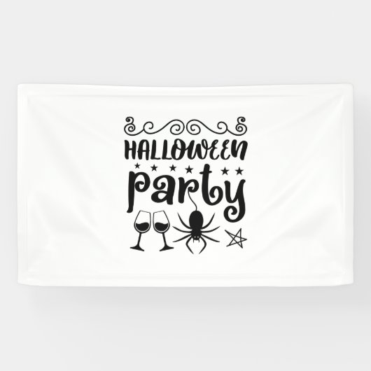 Halloween-Party Birthday Banner (Horizontal)