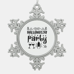 Halloween-Party Birthday Schneeflocken Zinn-Ornament