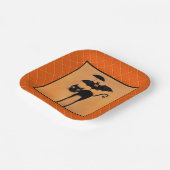 Halloween Party Black Cat and Bat Paper Plates Pappteller (Gewinkelt)