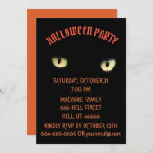 HALLOWEEN-PARTY BLACK CAT Einladung (Vorne/Hinten)