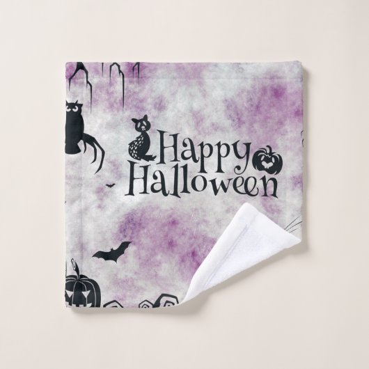 Halloween-Party Black Cat Evil Pumpkins Beängstige Badhandtuch Set (Waschlappen)