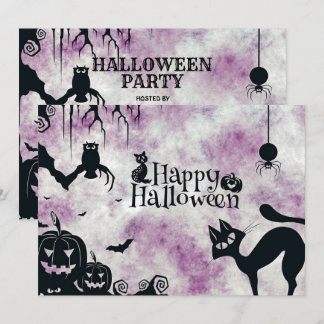 Halloween-Party Black Cat Evil Pumpkins Beängstige Einladung