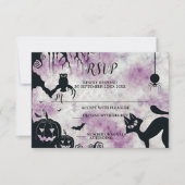 Halloween-Party Black Cat Evil Pumpkins Beängstige RSVP Karte (Vorderseite)