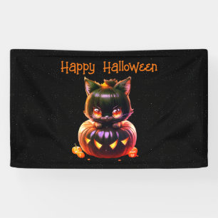 Halloween-Party Black Cat Pumpkin Horror Beängstig Banner