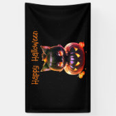 Halloween-Party Black Cat Pumpkin Horror Beängstig Banner (Vertikal)