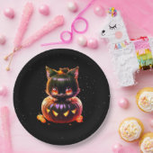 Halloween-Party Black Cat Pumpkin Horror Beängstig Pappteller (Party)