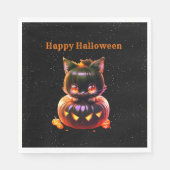 Halloween-Party Black Cat Pumpkin Horror Beängstig Serviette (Vorderseite)