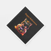 Halloween-Party Black Cat Pumpkin Horror Beängstig Serviette (Ecke)
