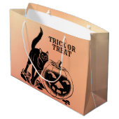 Halloween-Party Black Cat Pumpkin Orange Beängstig Große Geschenktüte (Rückseite Schrägansicht)
