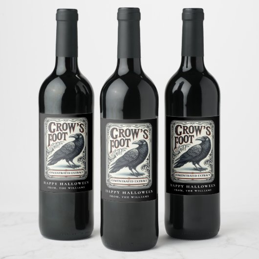 Halloween-Party Black Crow Weinetikett (Flaschen)