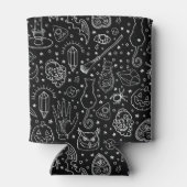 Halloween-Party Black Doodle Muster Dosenkühler (Rückseite)