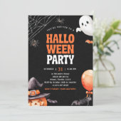 Halloween-Party Black Orange Einladung (Stehend Vorderseite)