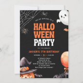Halloween Party Black Orange Einladung (Vorderseite)