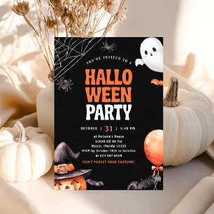 Halloween-Party Black Orange Einladung