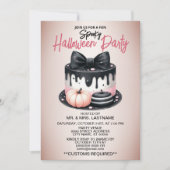 Halloween-Party Black Pink Cake Leckerei Spooky Einladung (Vorderseite)