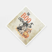 Halloween-Party Black Raven Crow Blue Forest Serviette (Ecke)