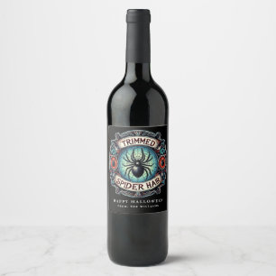 Halloween-Party Black Spider Brew Weinetikett