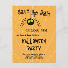 Halloween-Party Black Spider Orange Save the Date Ankündigungspostkarte
