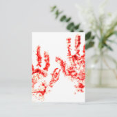 Halloween-Party Bloody Handprint Postkarte (Stehend Vorderseite)