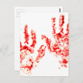 Halloween-Party Bloody Handprint Postkarte (Vorne/Hinten)