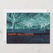 Halloween-Party Blue Green Scheme Beängstigend Woo Einladung (Vorderseite)