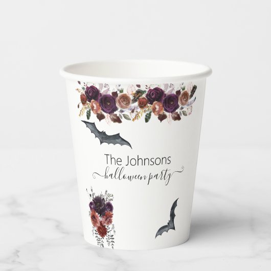 Halloween Party Blumenbäume Blume Pappbecher (Rückseite)