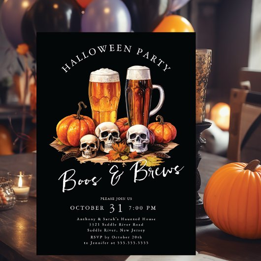 Halloween-Party Boos und Brews Einladung