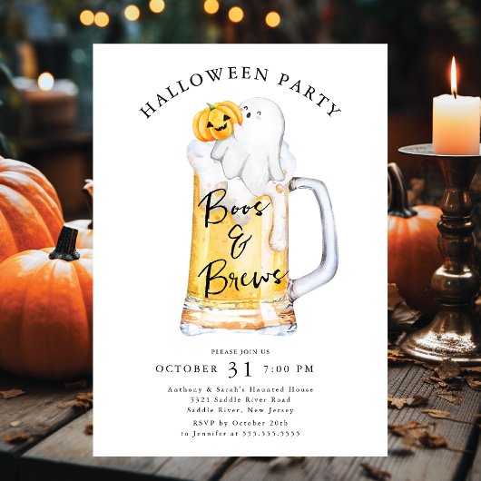 Halloween-Party Boos und Brews Einladung
