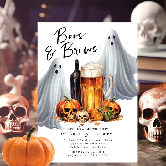 Halloween-Party Boos und Brews Einladung