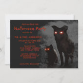 Halloween-Party böse schwarze Katze und Hund Einladung (Rückseite)