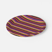 Halloween-Party Bright Stripes Paper-Teller Pappteller (Schrägansicht)