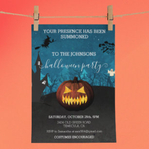Halloween-Party-Budget-Kürbis Einladung