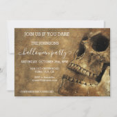 Halloween-Party Budget Vintag Skull Einladung (Vorderseite)