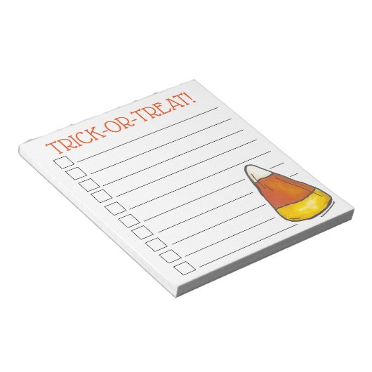 Halloween-Party Candy Corn List Notizblock (angewinkelt)
