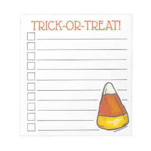 Halloween-Party Candy Corn List Notizblock